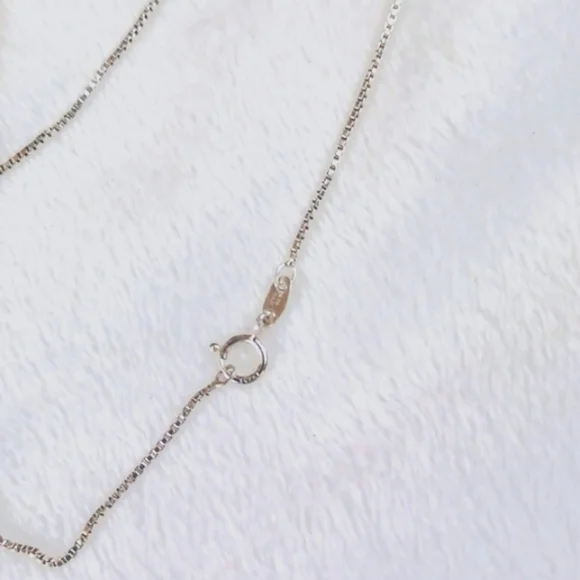 Sterling Silver 925 Sepertine  Box ChainW/  M / Charm Necklace 19 Long 3.1Grams - Picture 4 of 10